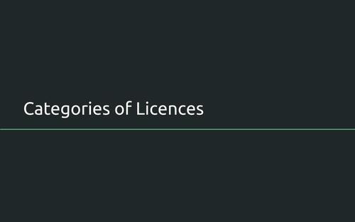 New section slide: What is a licence?
